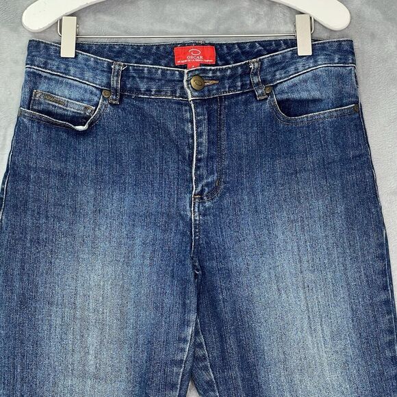 Oscar‎ De La Renta Womens Sz 6 Wide leg Jeans Medium Wash Denim - Picture 2 of 15